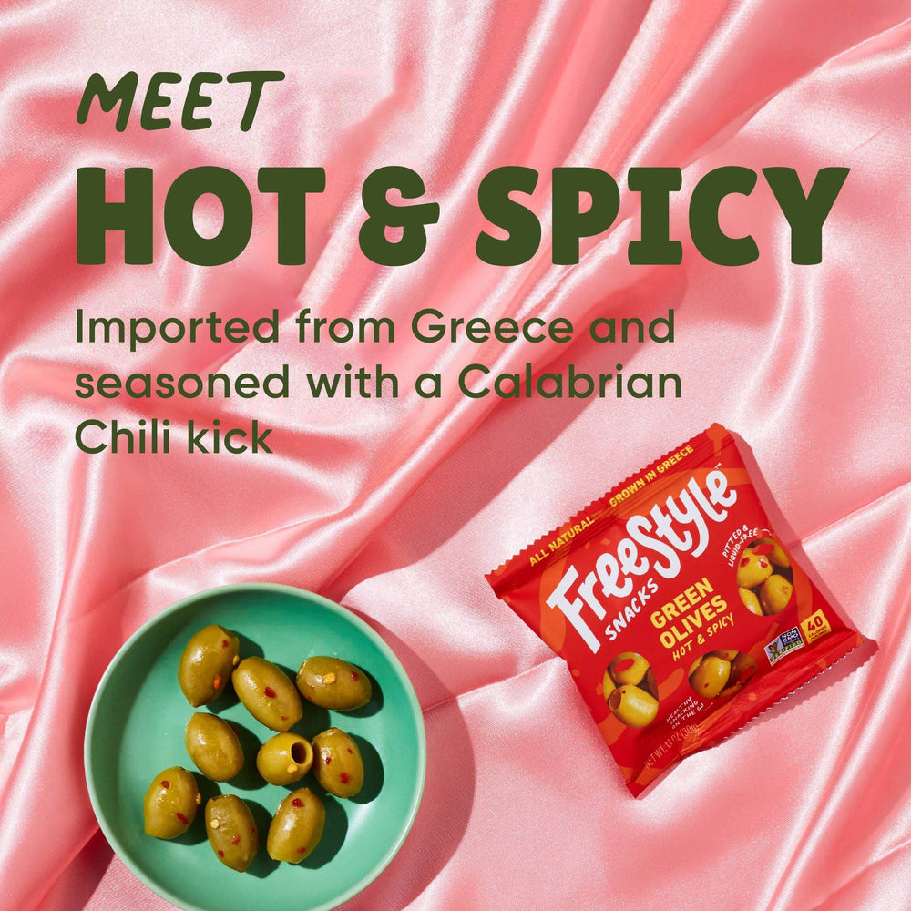 Freestyle Snacks pouch held in hand to show compact 1.1 oz size and easy portability