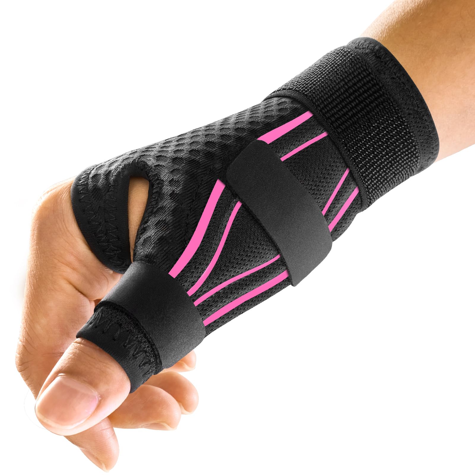 FREETOO brace front view showing full thumb and wrist support benefit
