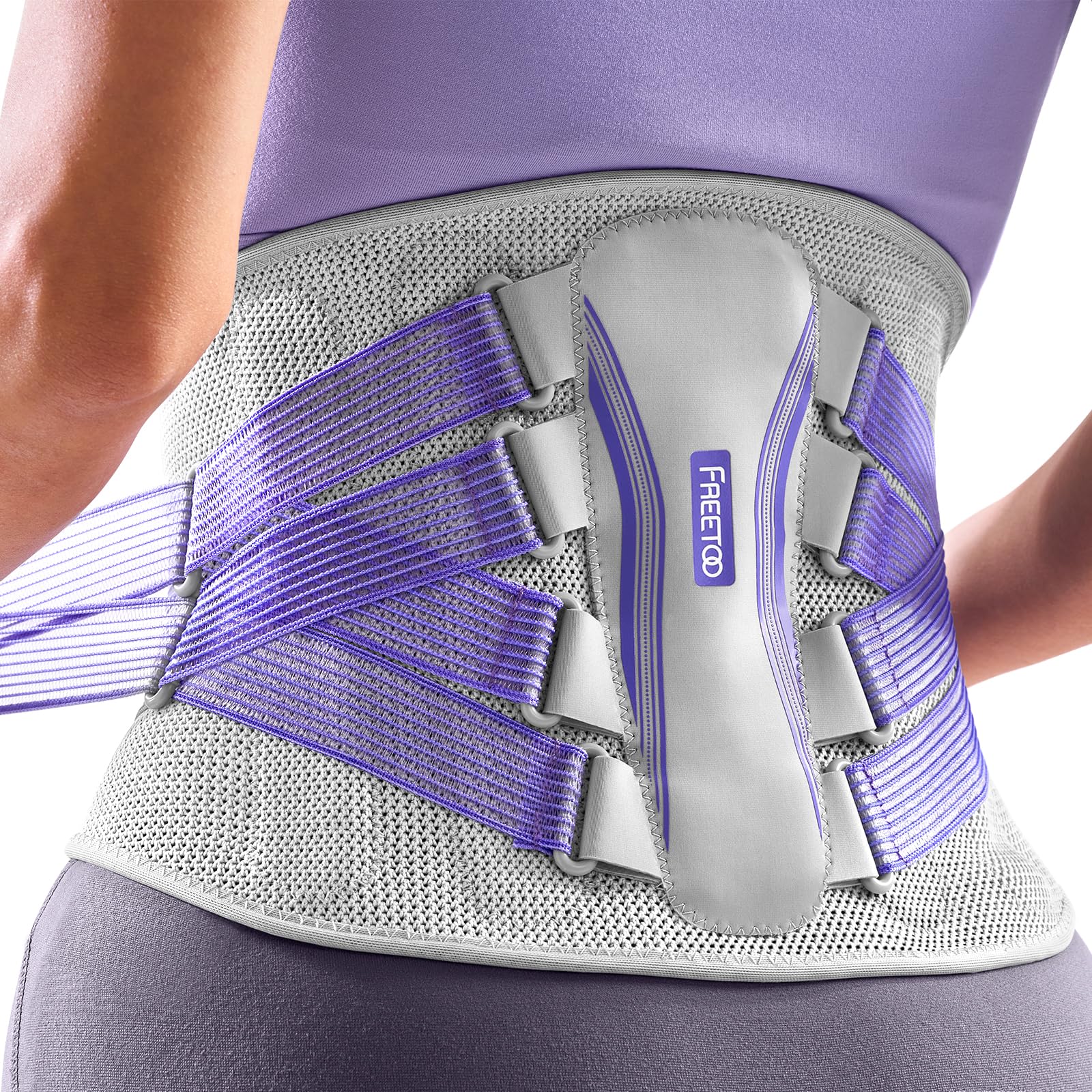 FREETOO front view hip belt showing secure fit and posture benefit