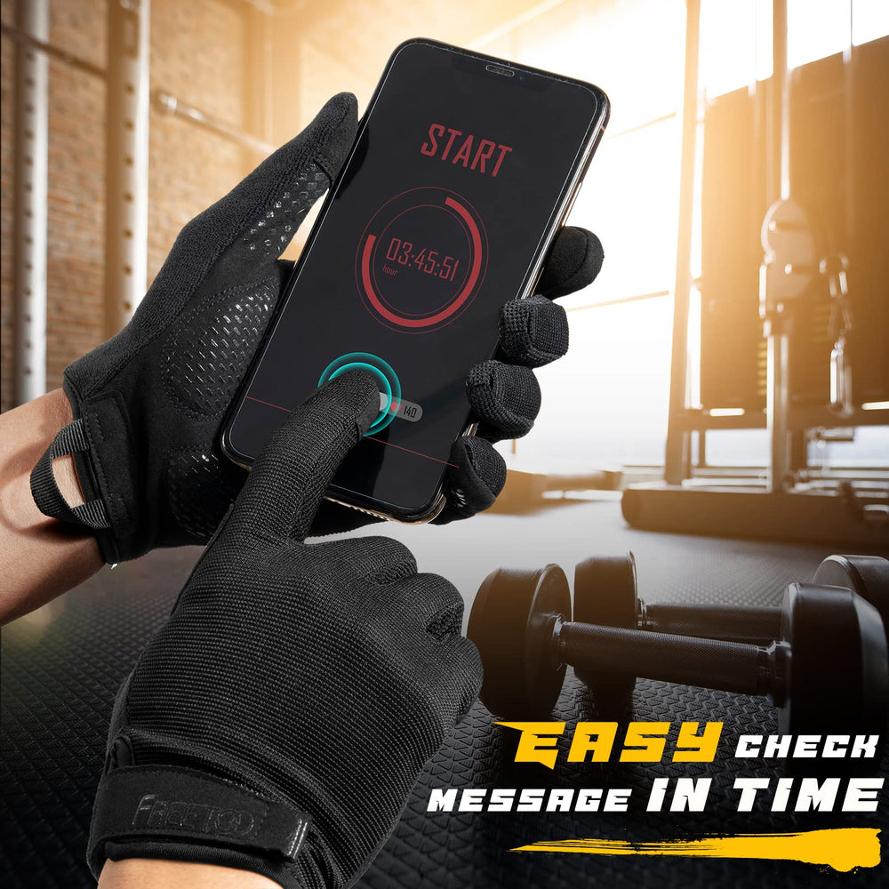 FREETOO gloves in use on barbell demonstrating improved traction and hand comfort