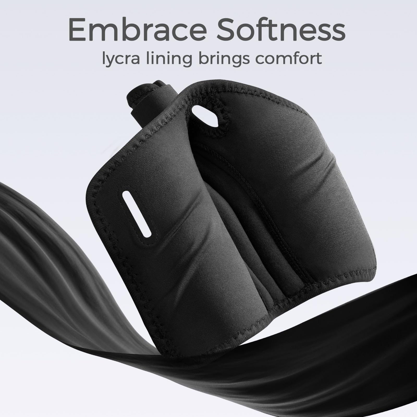 FREETOO brace worn while typing demonstrating mobility and support benefit