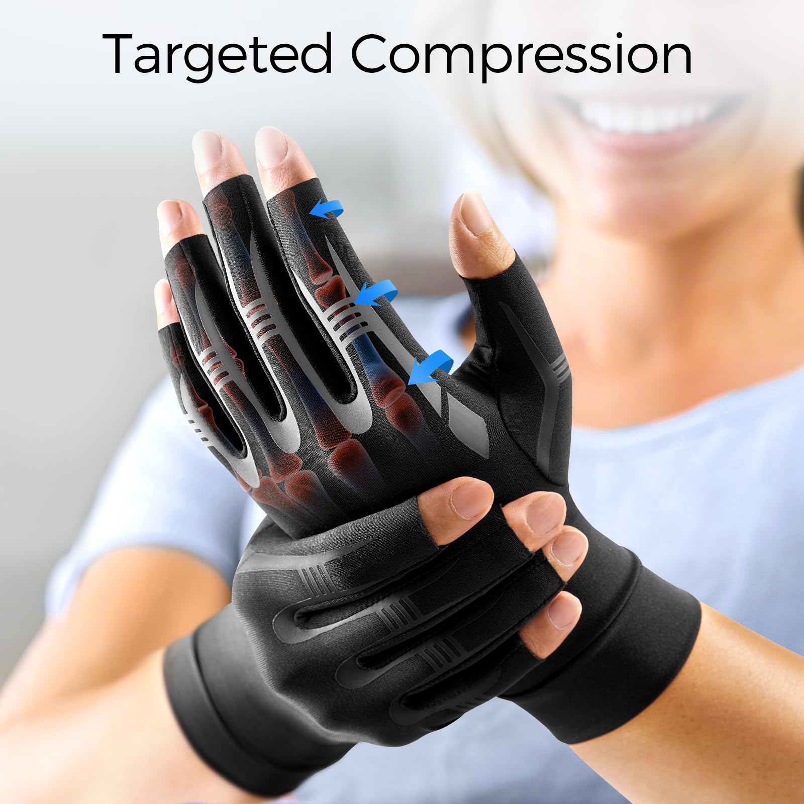 FREETOO glove open fingertips close-up showing tactile freedom and grip