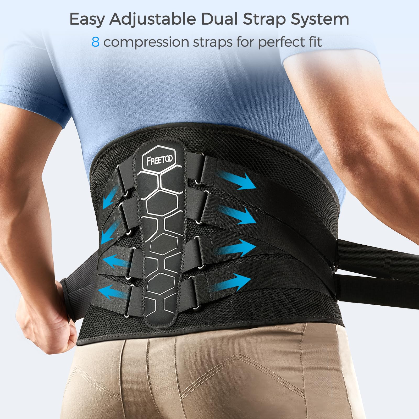 FREETOO breathable 3D mesh texture keeping skin cool and dry