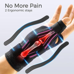 FREETOO close-up of thumb spica splint highlighting firm stabilization benefit