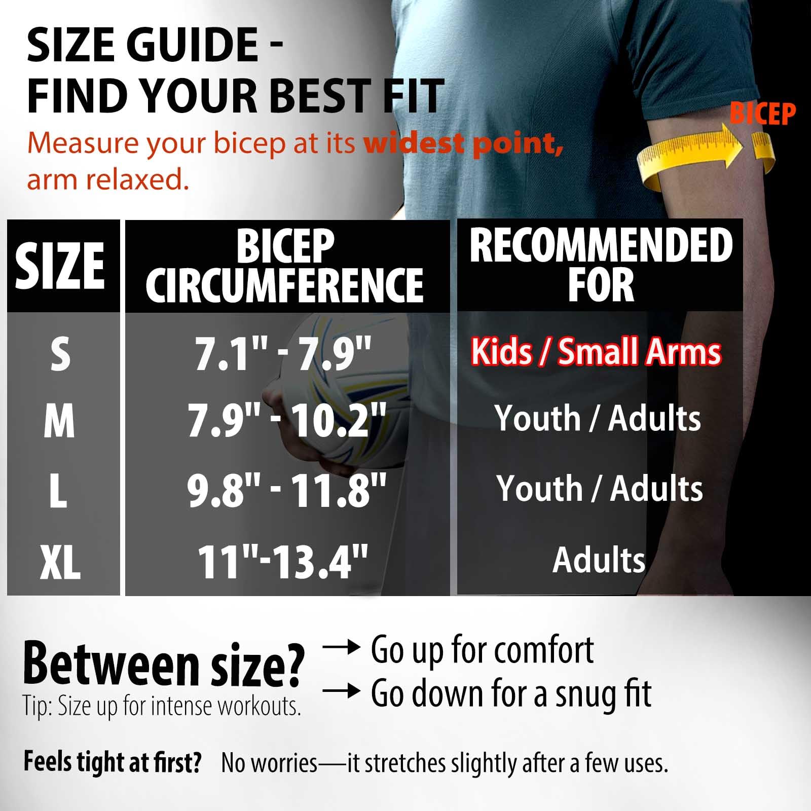 Frelaxy sleeve on arm next to ruler showing size and coverage