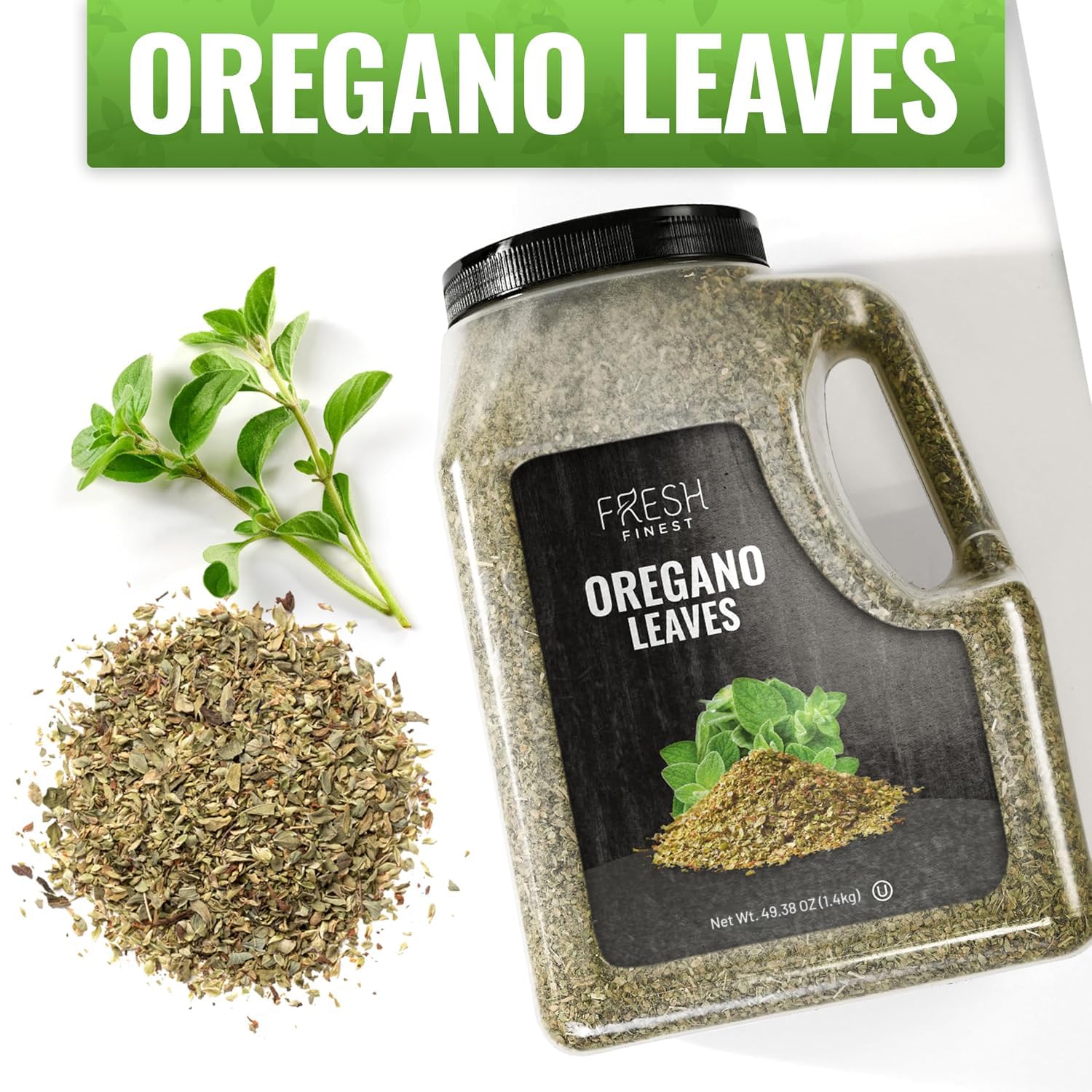 Fresh Finest oregano poured into bowl ready for cooking with easy-access convenience