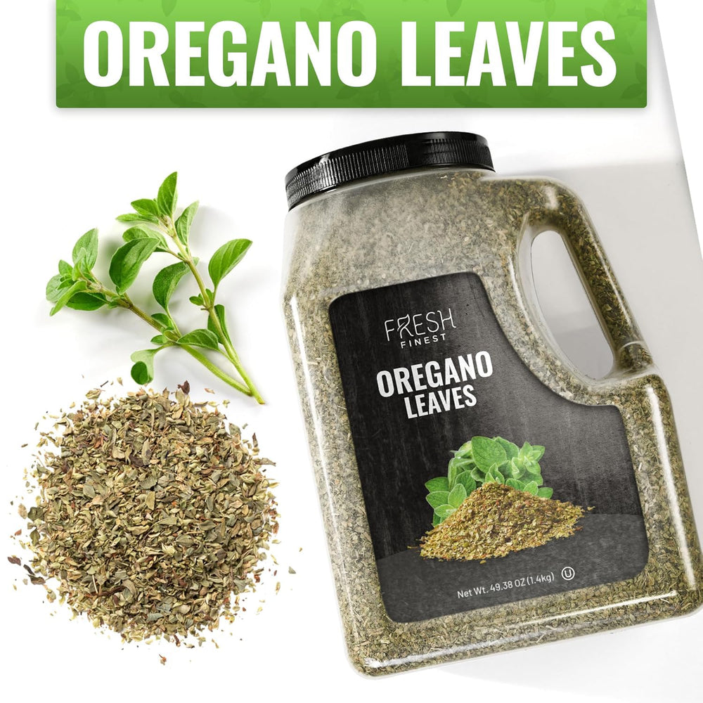 Fresh Finest oregano poured into bowl ready for cooking with easy-access convenience