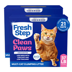Fresh Step front packaging showing two 18.5 lb boxes and product benefit