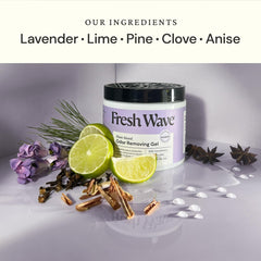 Fresh Wave open jar showing gel texture and steady-release botanicals for continuous freshness