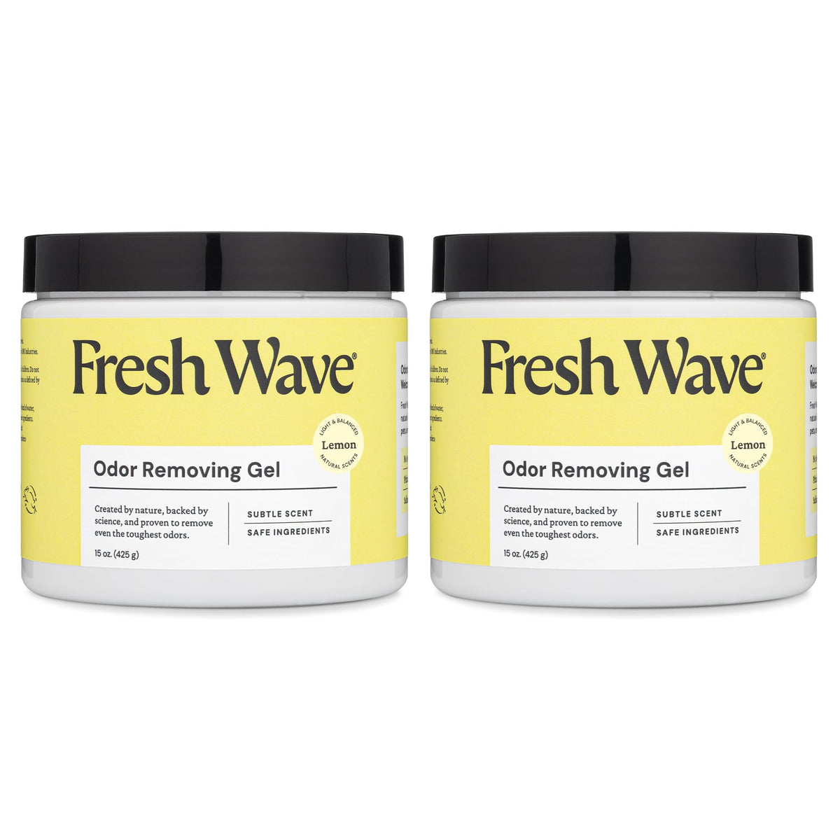 Fresh Wave jar front packaging showing lemon gel and benefits