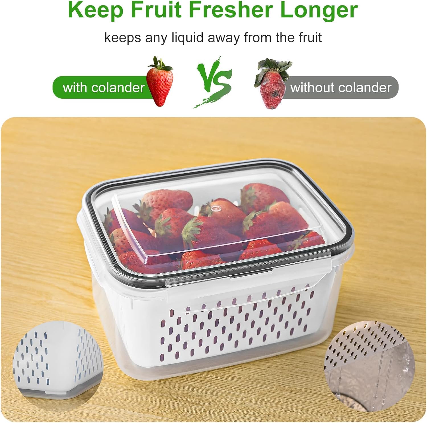 Freshmage stacked containers in fridge demonstrating space-saving organization