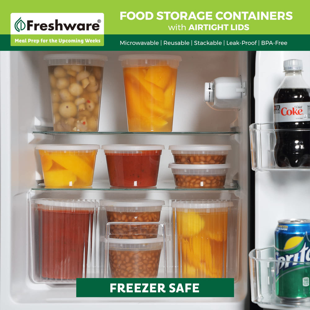 Freshware containers in dishwasher top rack for easy cleanup