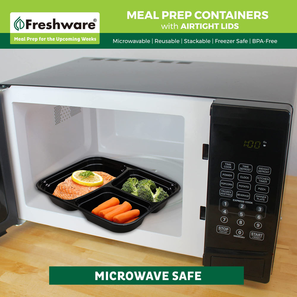 Freshware boxes arranged in a freezer illustrating safe cold storage and organization
