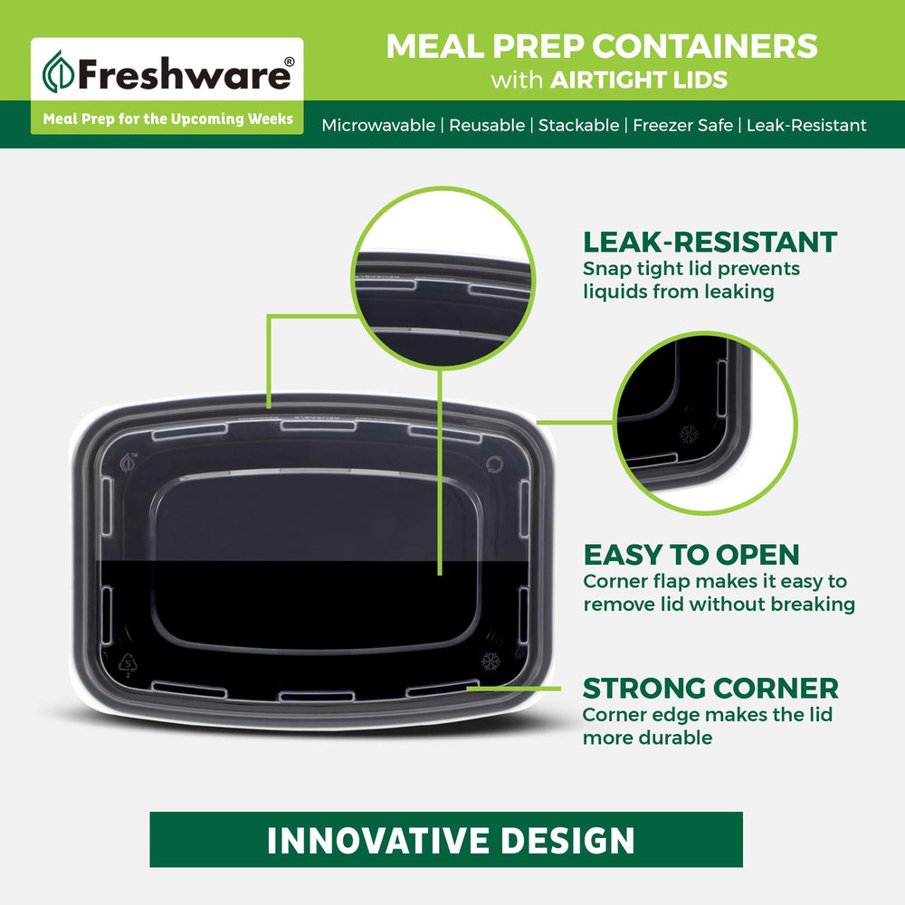 Freshware boxes in freezer protecting meals and preventing freezer burn
