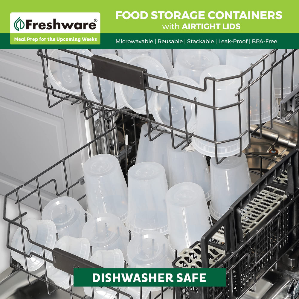 Freshware container label area clear for dates and contents organization