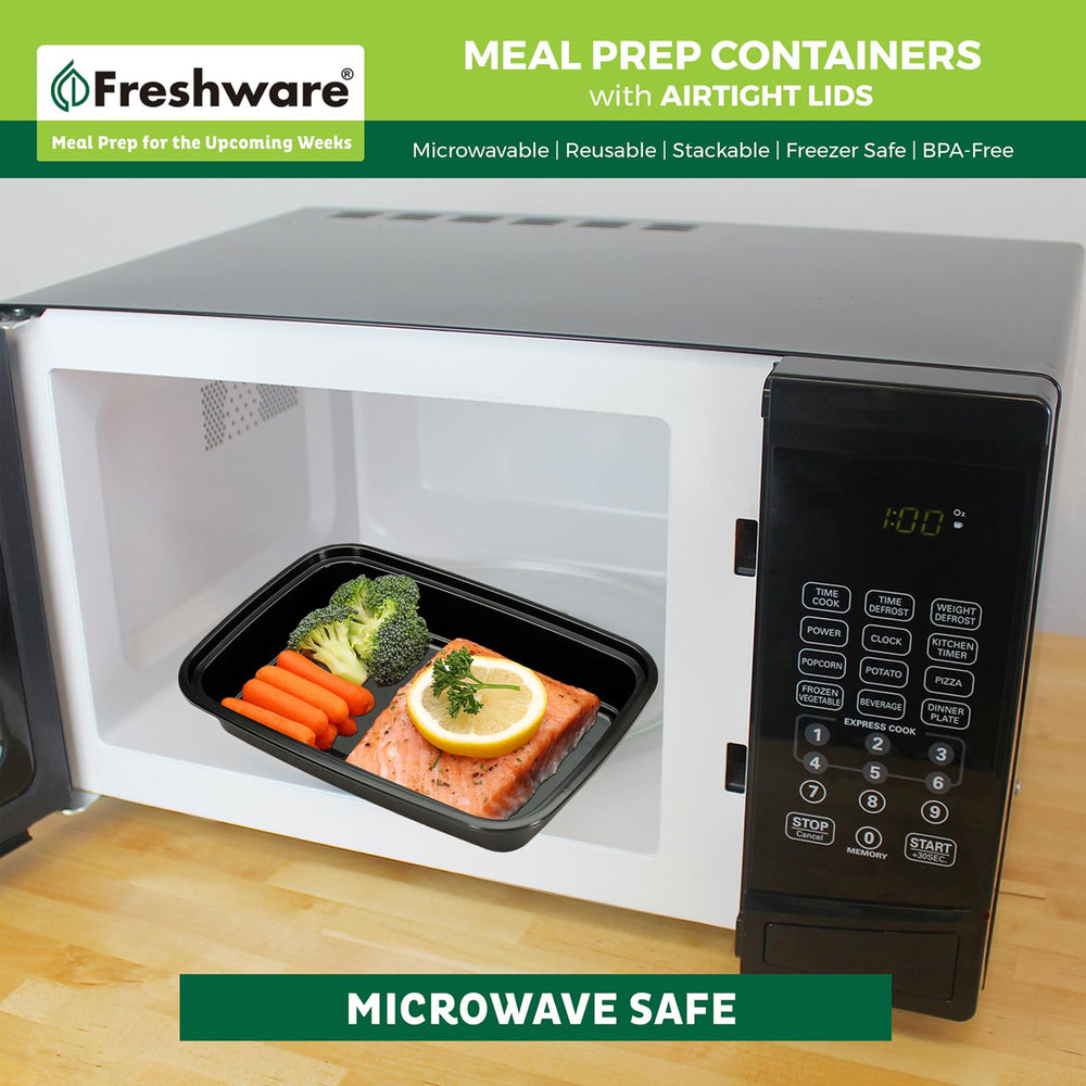 Freshware container in microwave showing safe reheating convenience