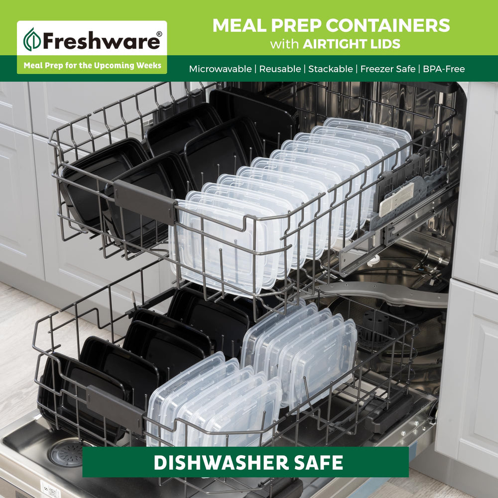 Freshware container held in hand illustrating compact 24 oz portion size