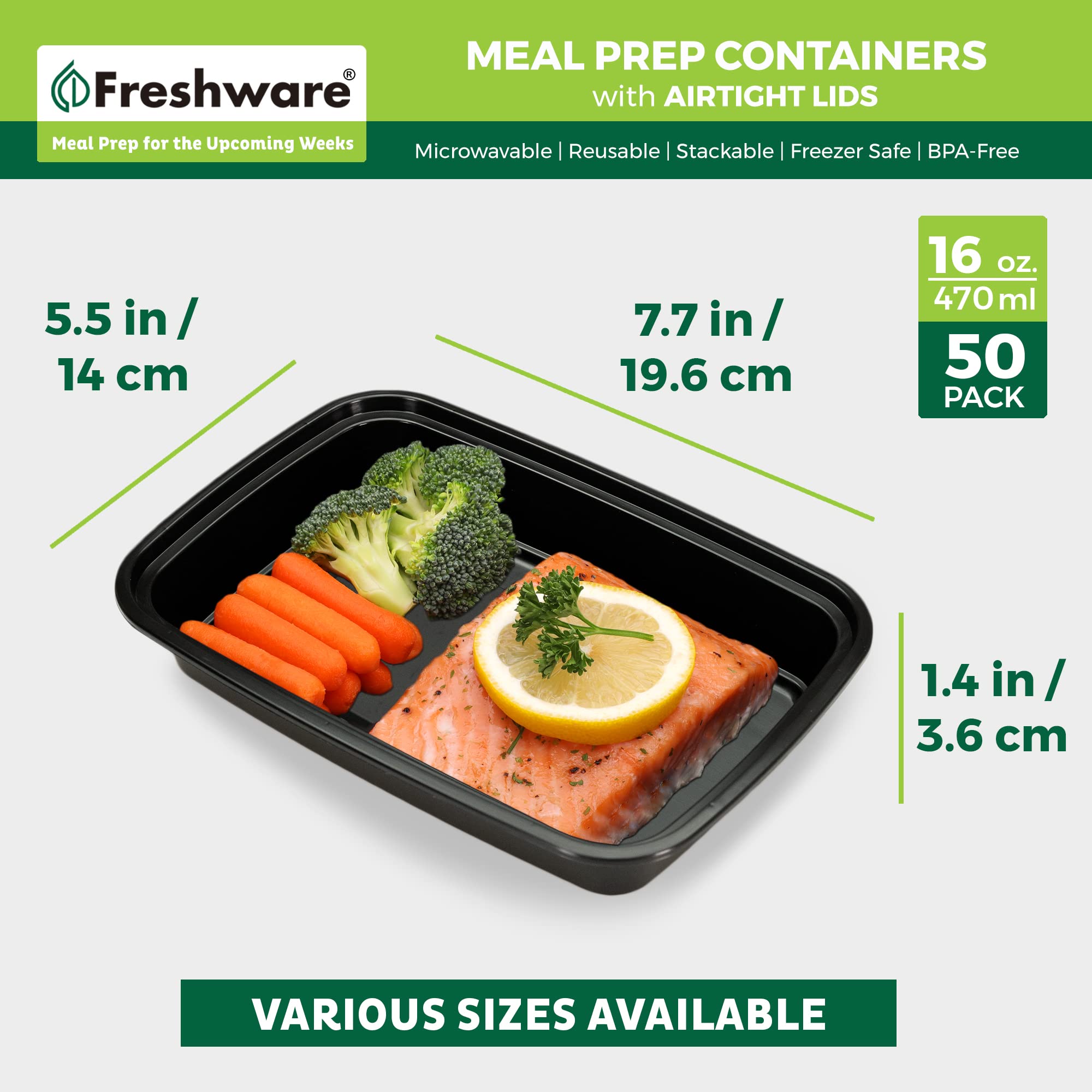 Freshware stacked containers in fridge demonstrating organized storage and easy access