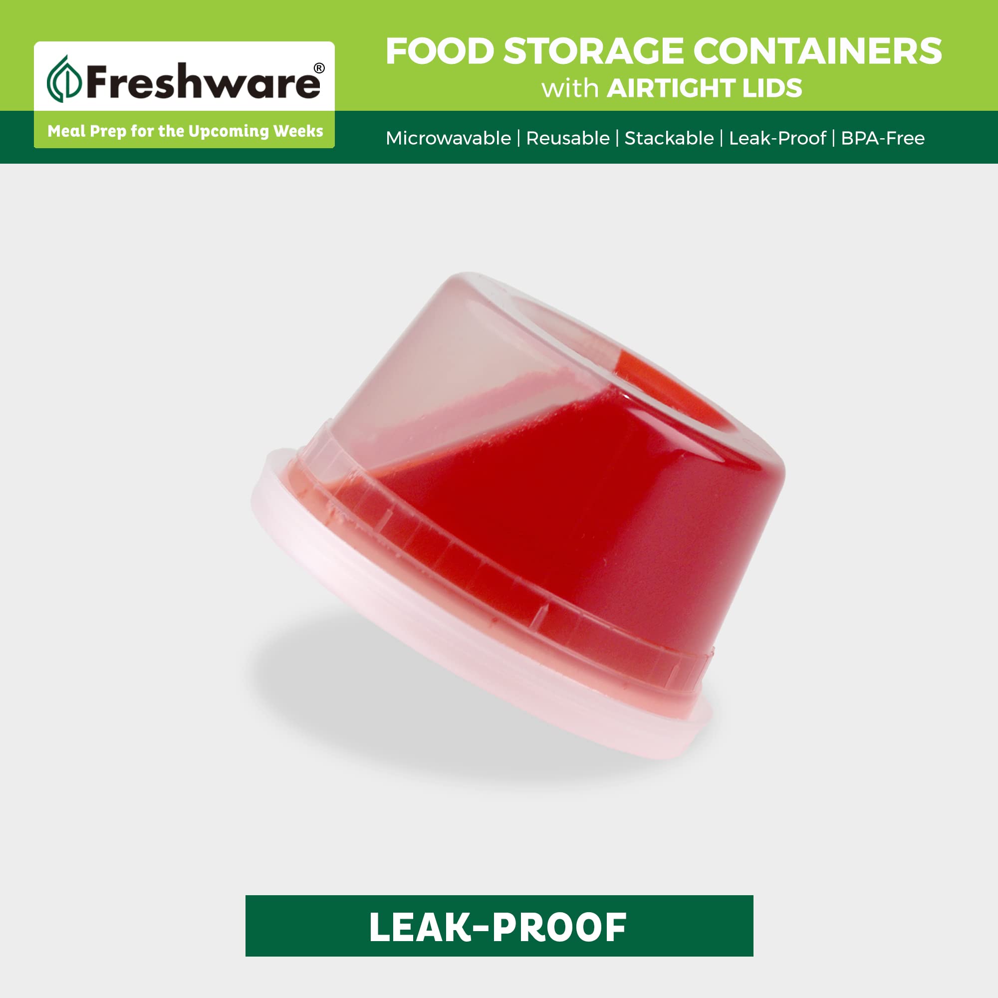 Freshware stacked containers saving fridge and cupboard space