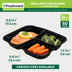 Freshware stacked containers side profile demonstrating space-saving storage