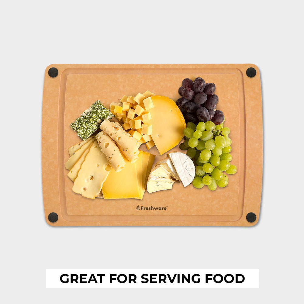 Freshware detailed wood fiber texture demonstrating durable, knife-friendly composite surface