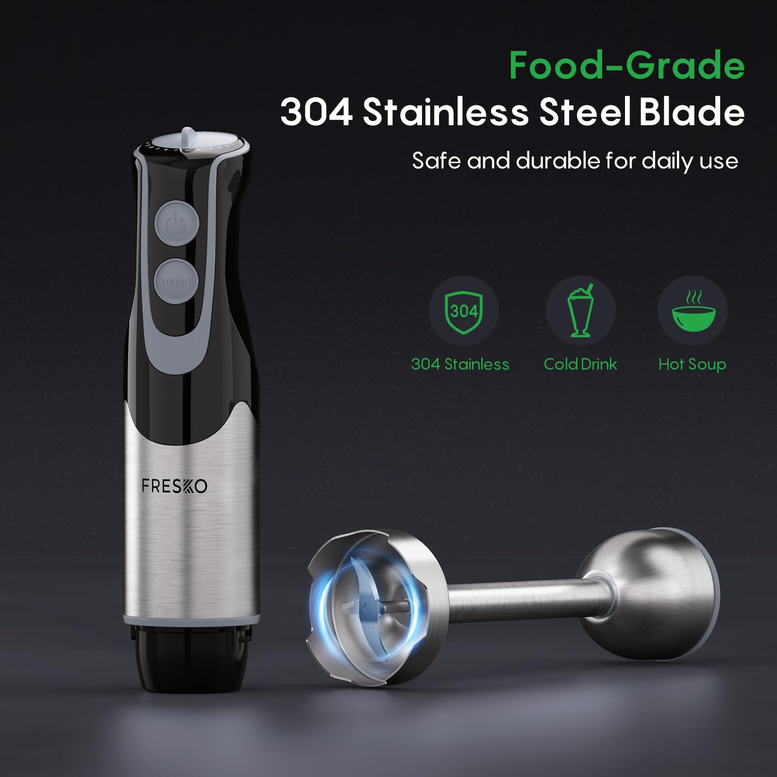 FRESKO non-slip handle detail improving grip and comfort benefit