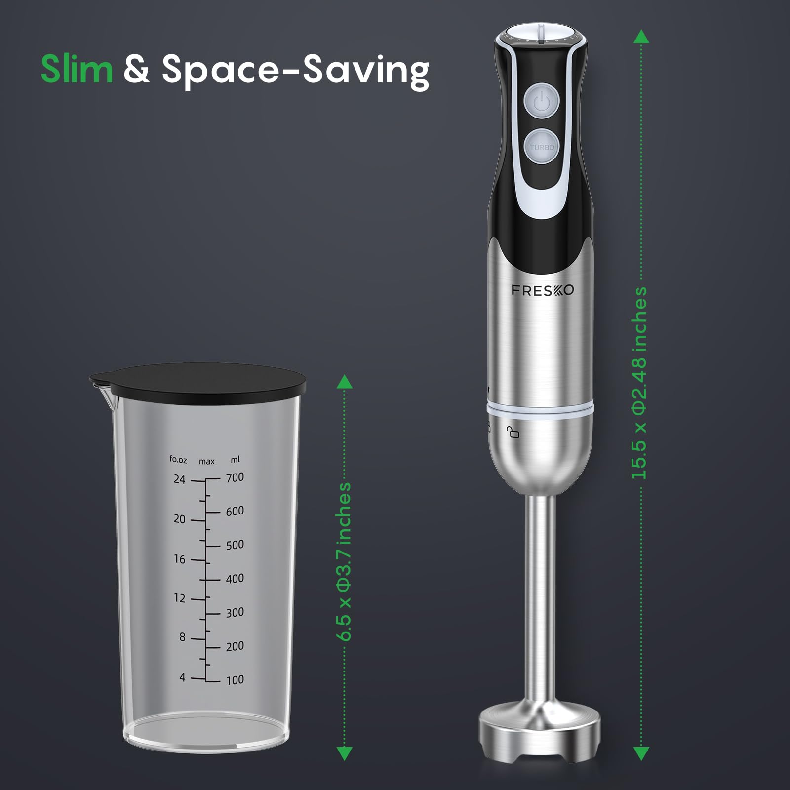 FRESKO stored in kitchen cabinet showing compact storage benefit