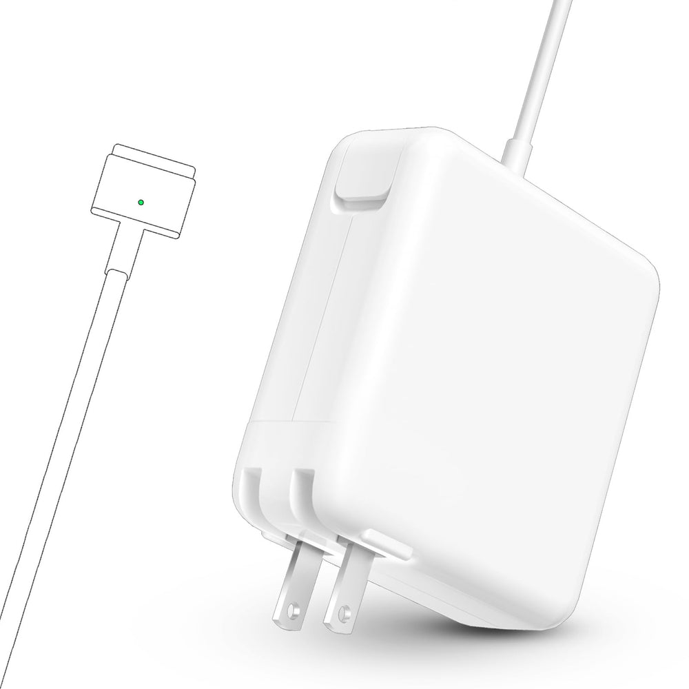 Fribug 85W adapter front view showing compact power brick and cord, reliable charging