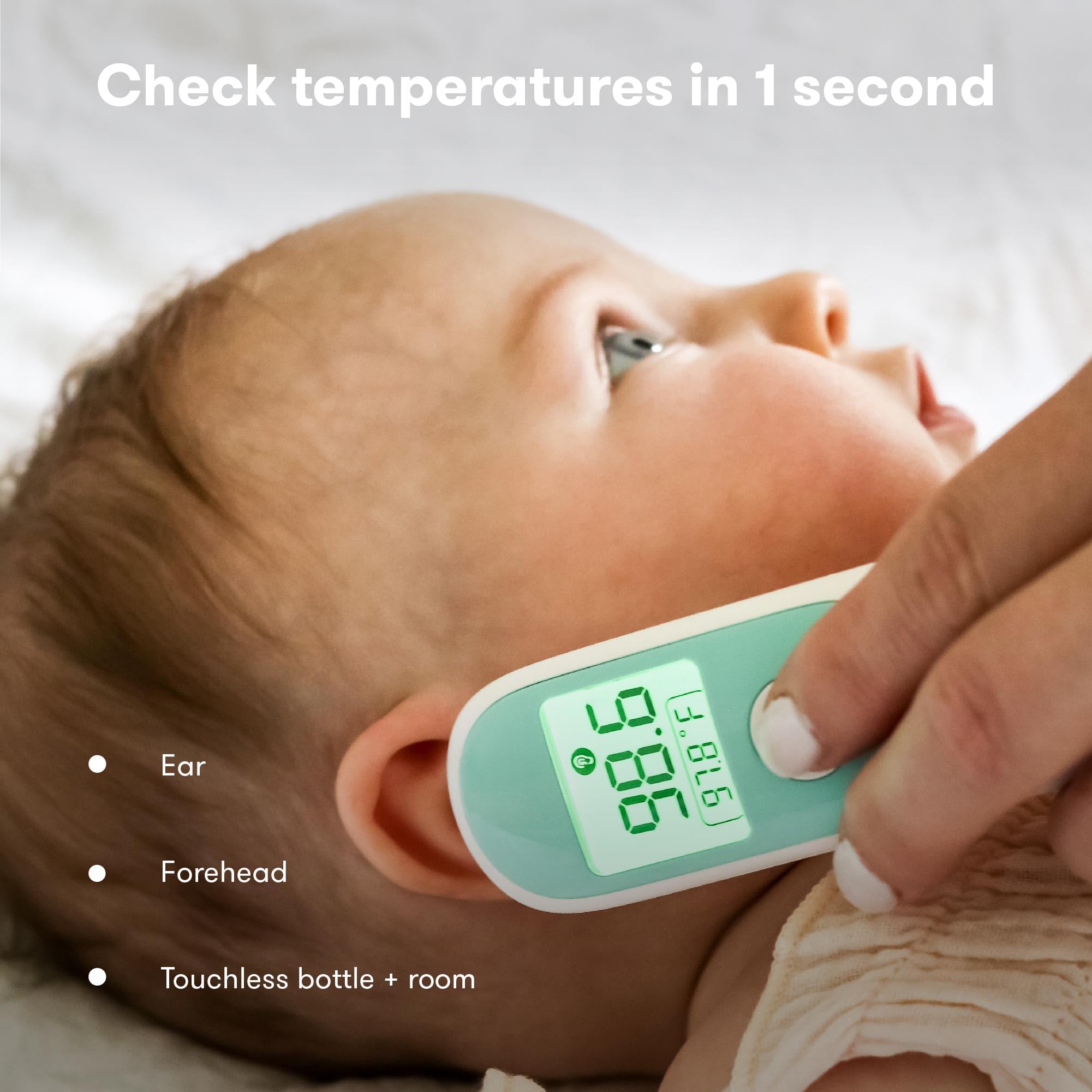 Frida Baby thermometer color-coded display close-up for easy reading