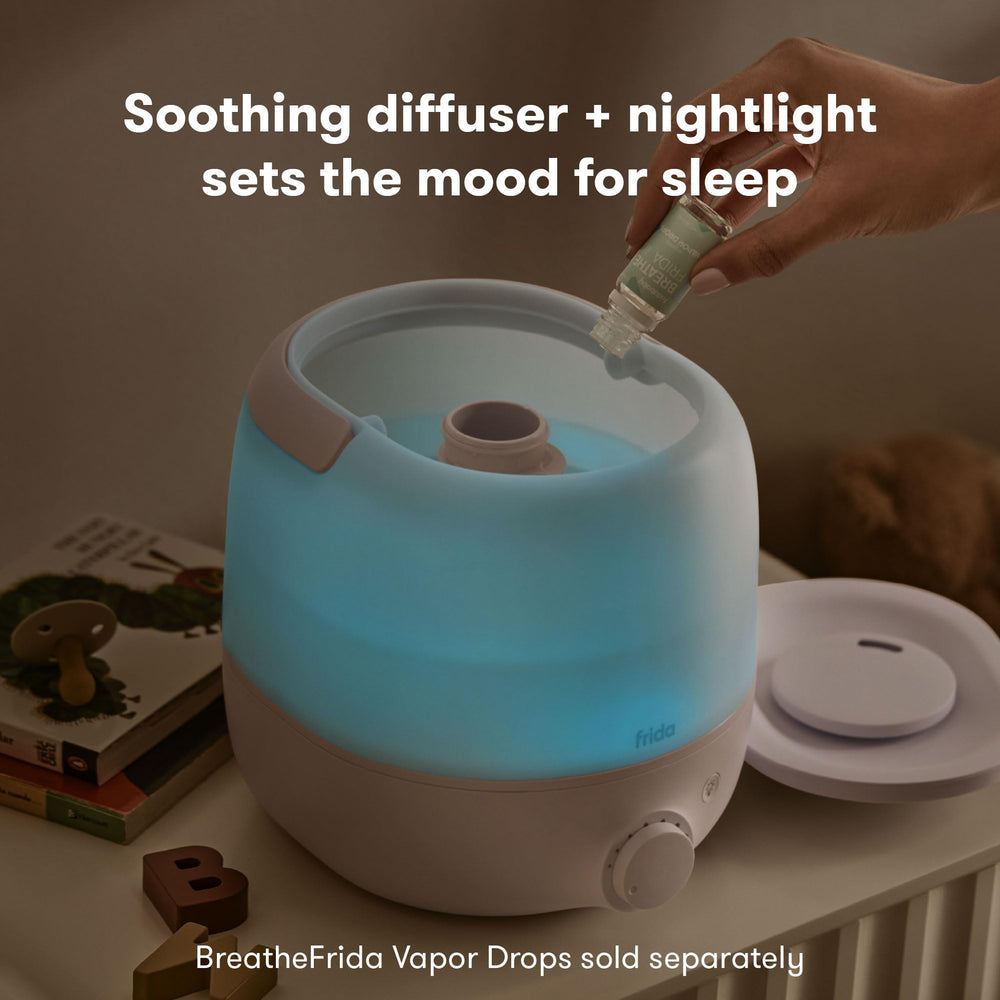Frida placed in nursery showing calming atmosphere and multifunction benefit