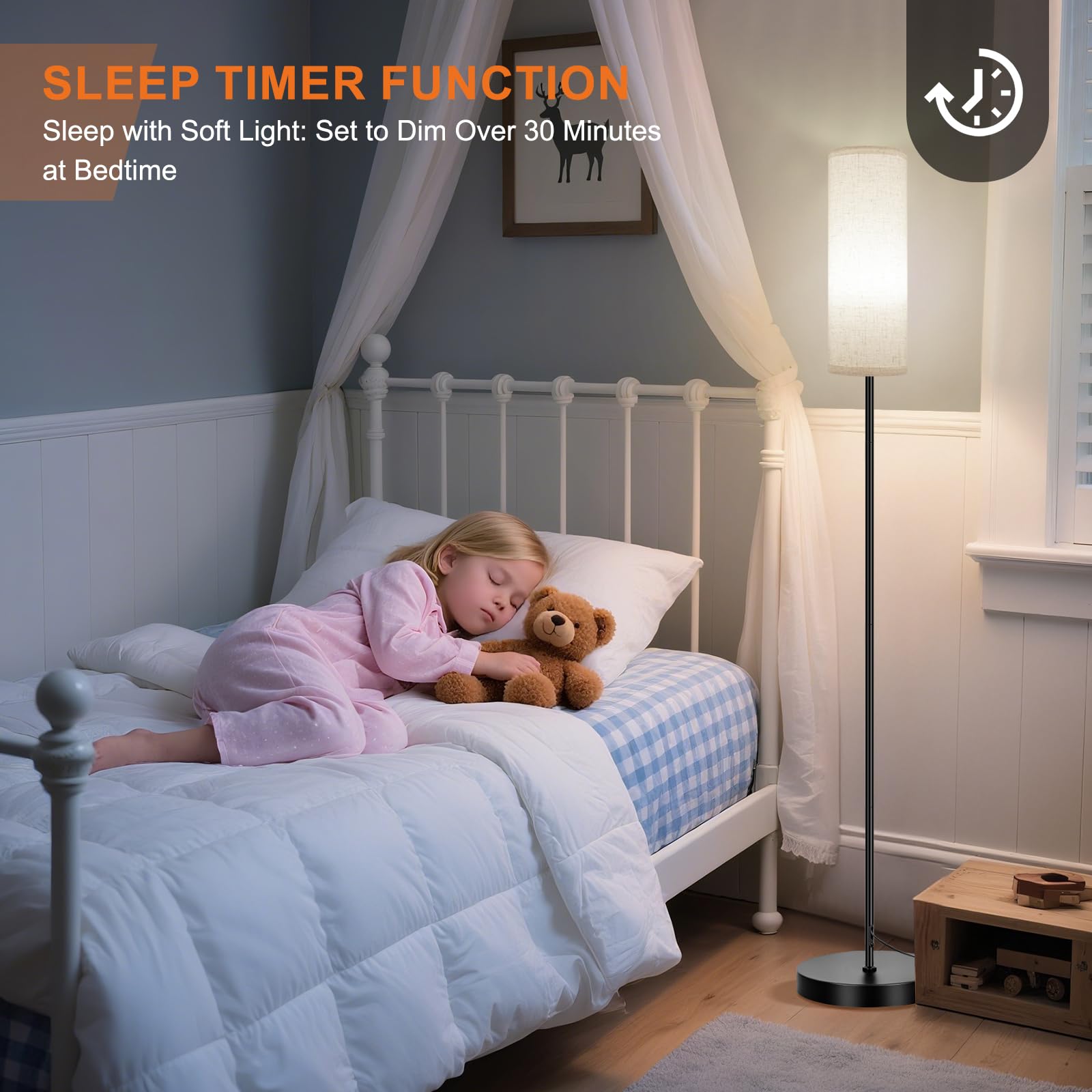 FRIDEKO HOME remote beside lamp for instant scene and brightness changes