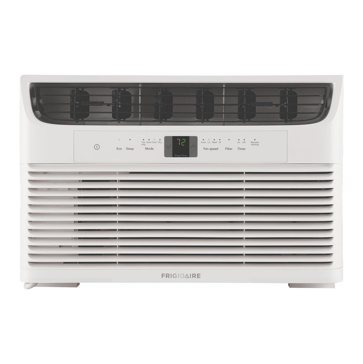 Frigidaire front view of the window air conditioner showing cooling power and compact design