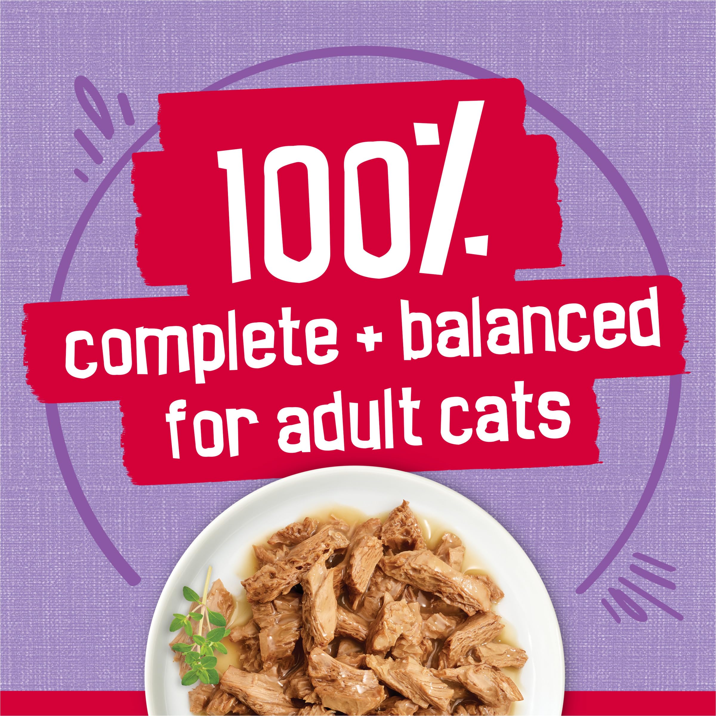 Friskies cat eating in living room showing enthusiastic acceptance benefit