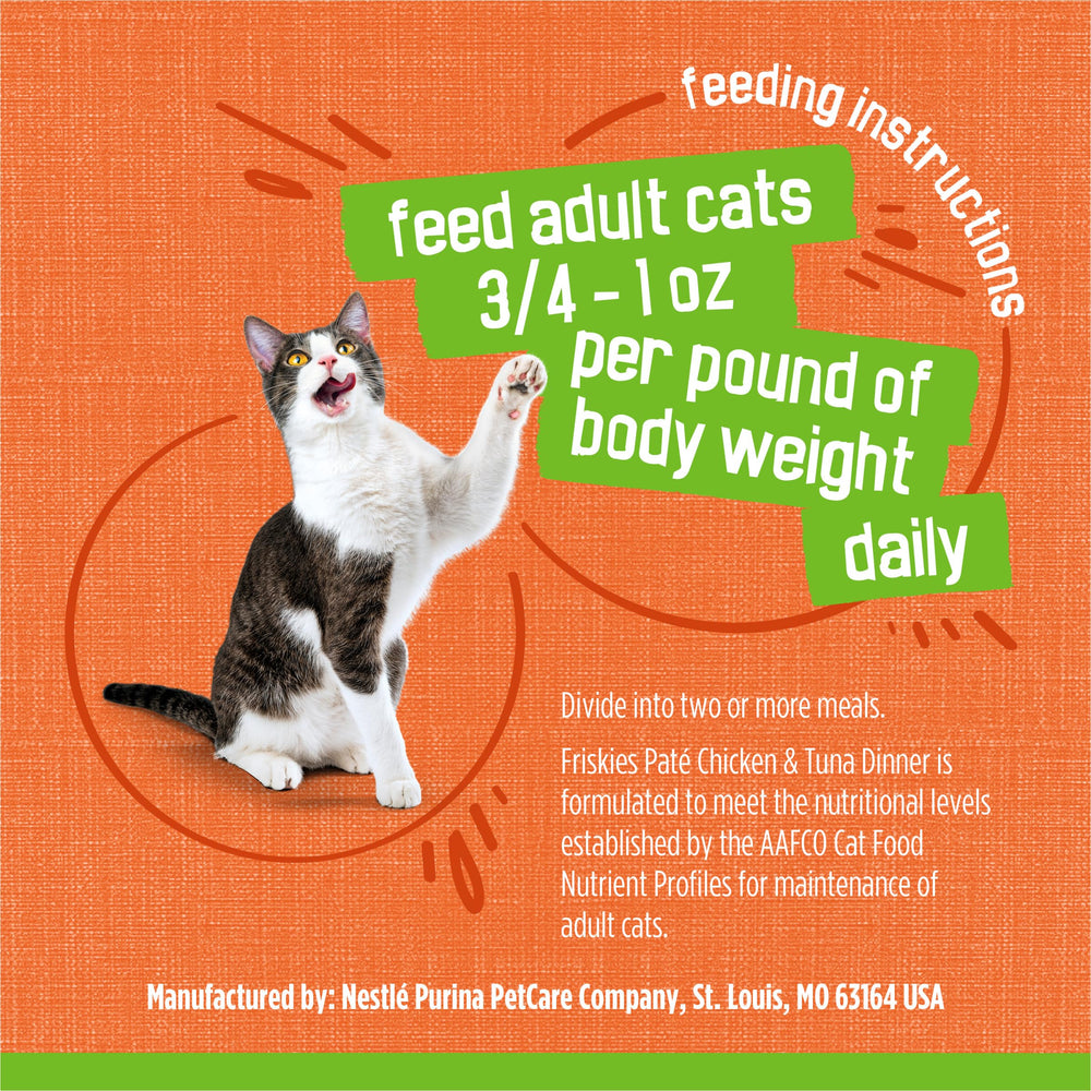 Friskies senior cat eating soft pate demonstrating gentle texture benefit