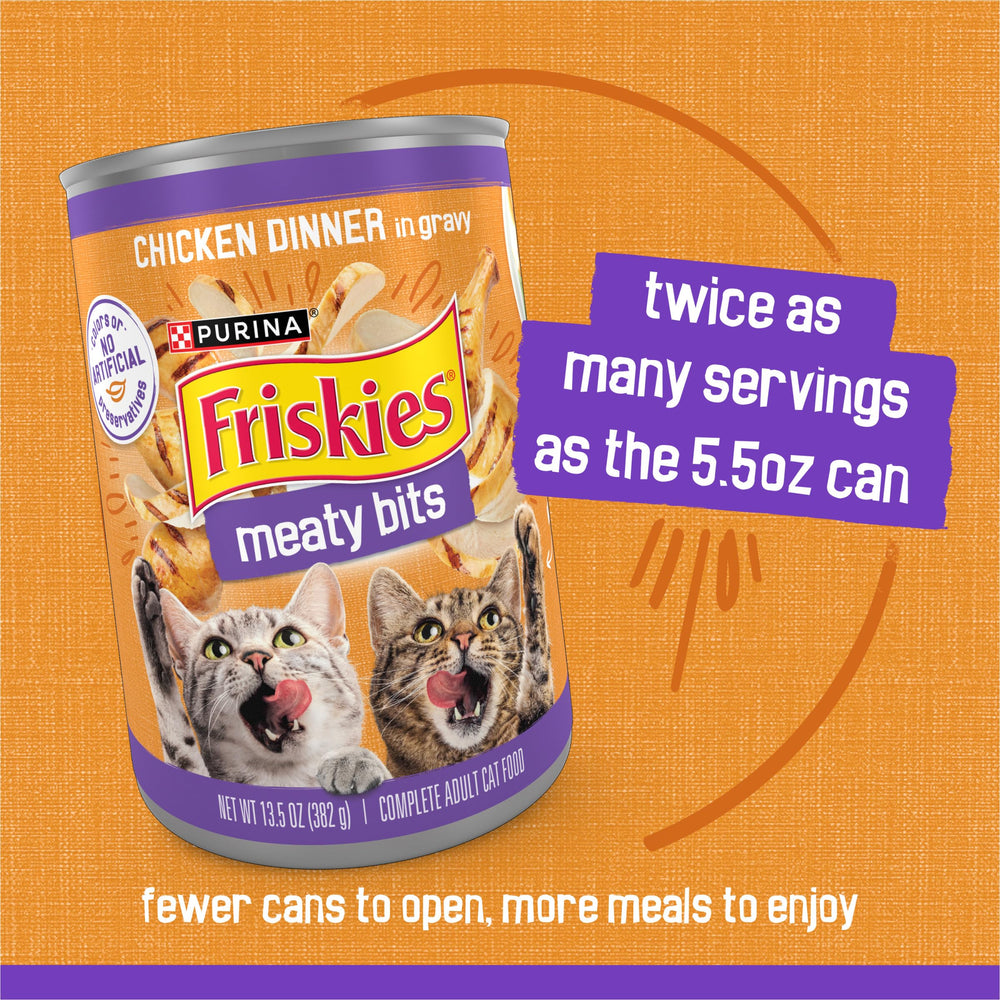 Friskies ingredients panel close-up showing protein-first focus and transparency