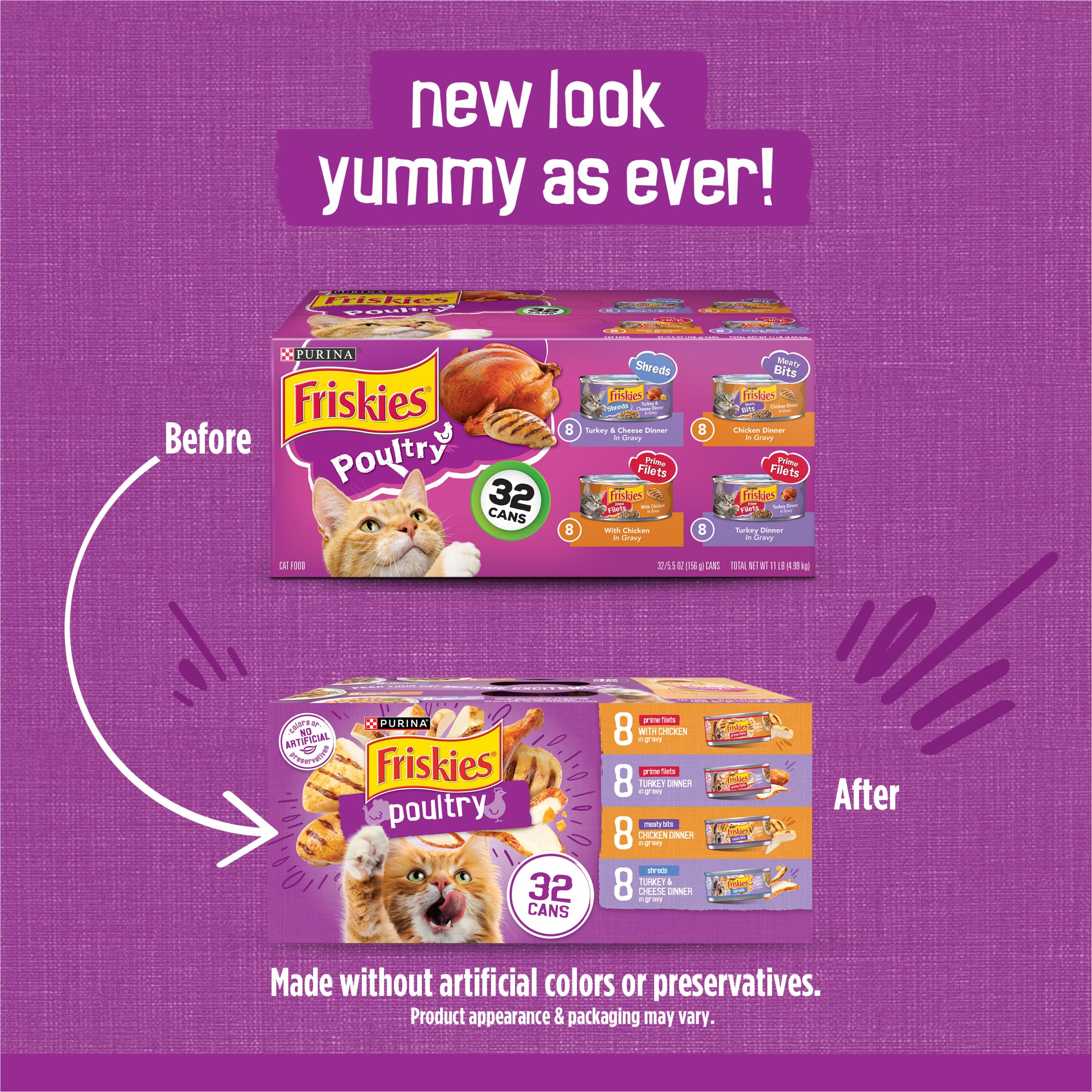 Friskies open 5.5 oz can top view showing ready-to-serve wet food