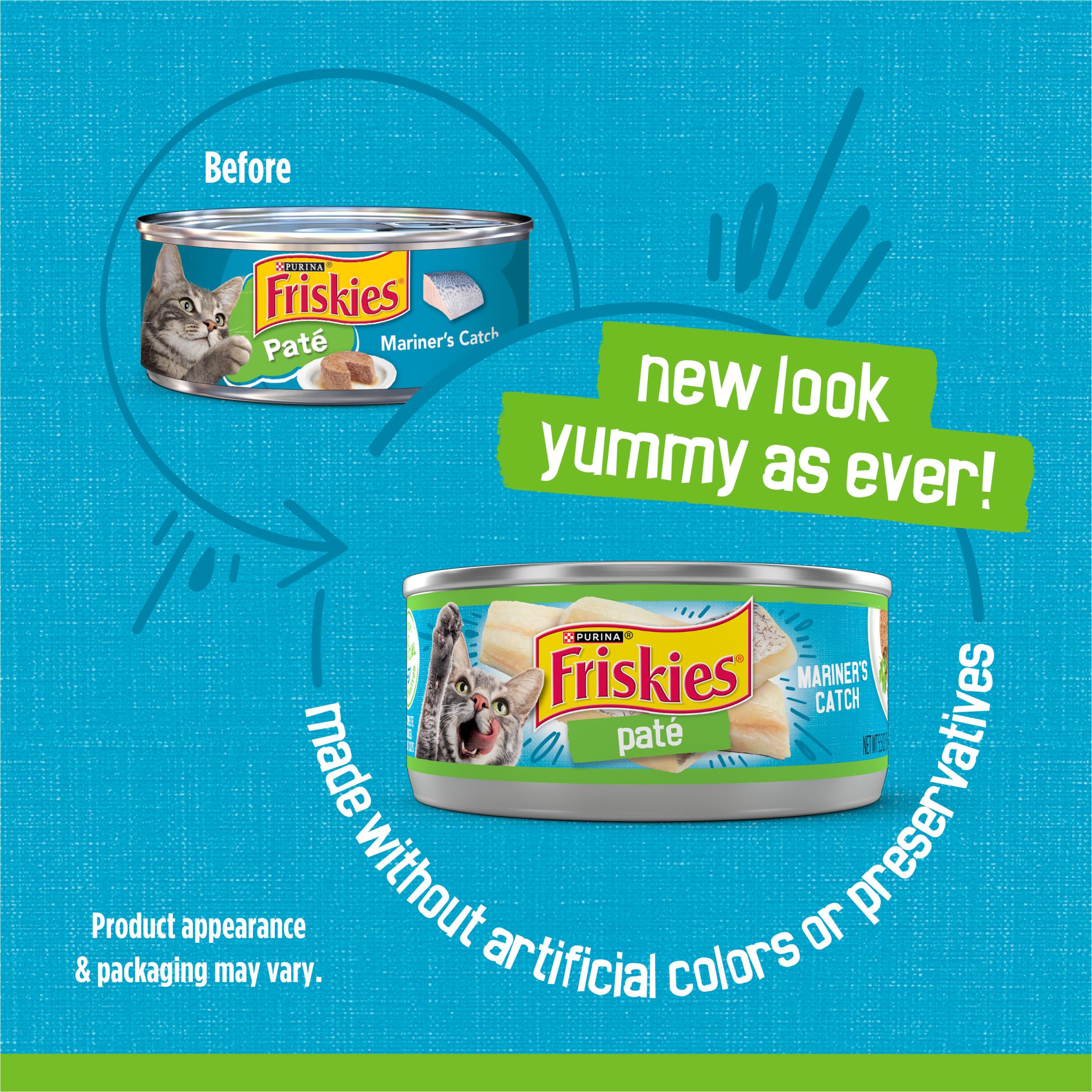 Friskies pate texture close-up showing smooth consistency for easy eating