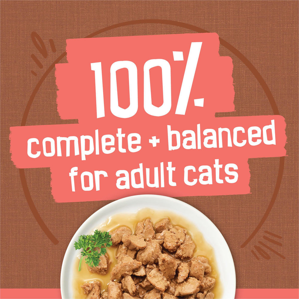 Friskies pouring gravy into bowl to increase meal moisture