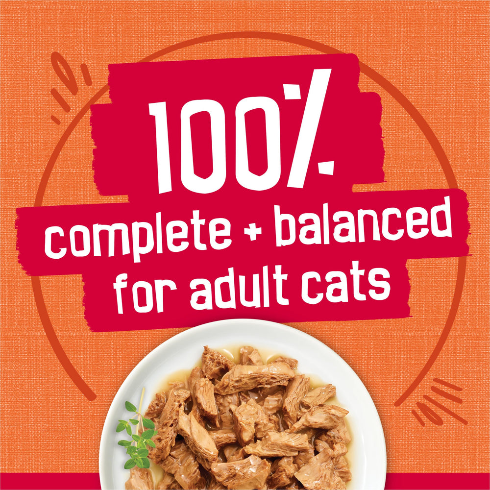 Close-up real tuna flakes, Friskies ingredient variety for savory ocean flavor