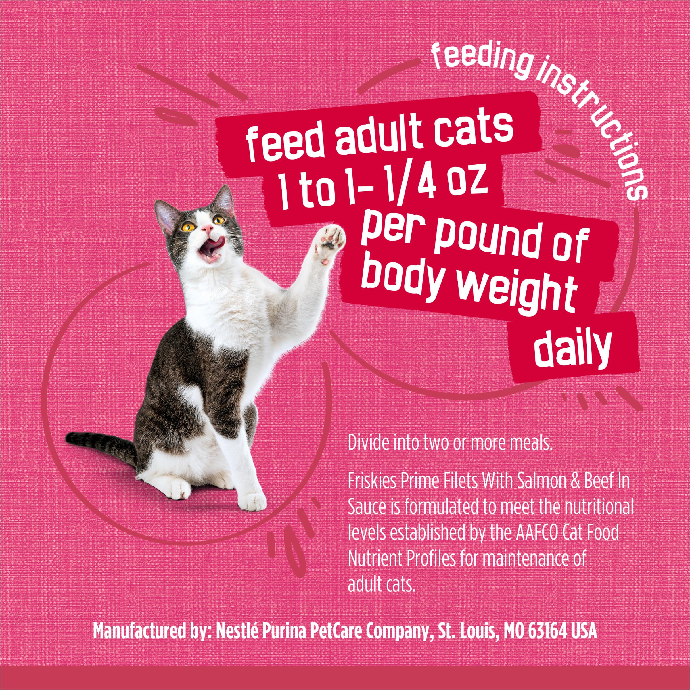 Friskies recyclable can symbol on packaging emphasizing eco-friendly disposal benefit
