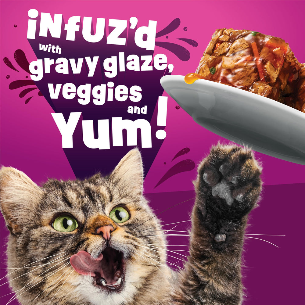 Friskies salmon served in bowl on counter encouraging cats to eat with appetizing presentation