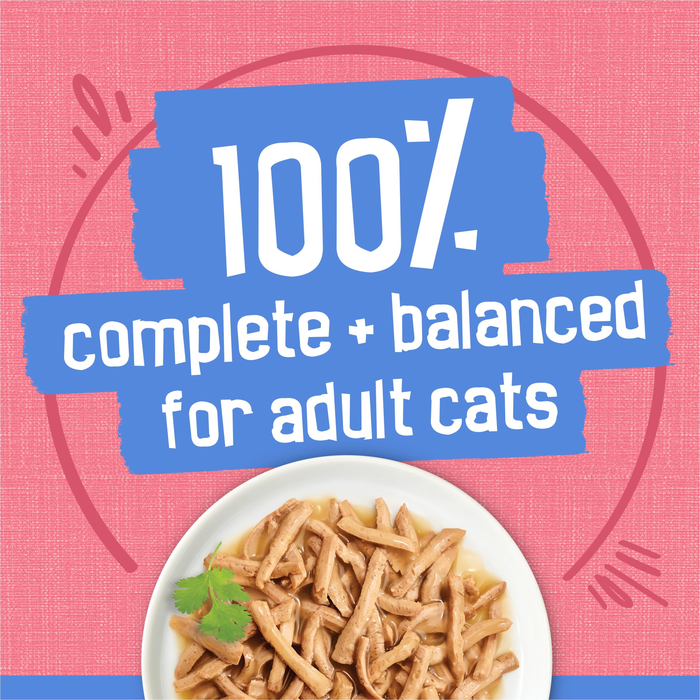 Friskies adult cat enjoying meal indicating strong aroma attraction