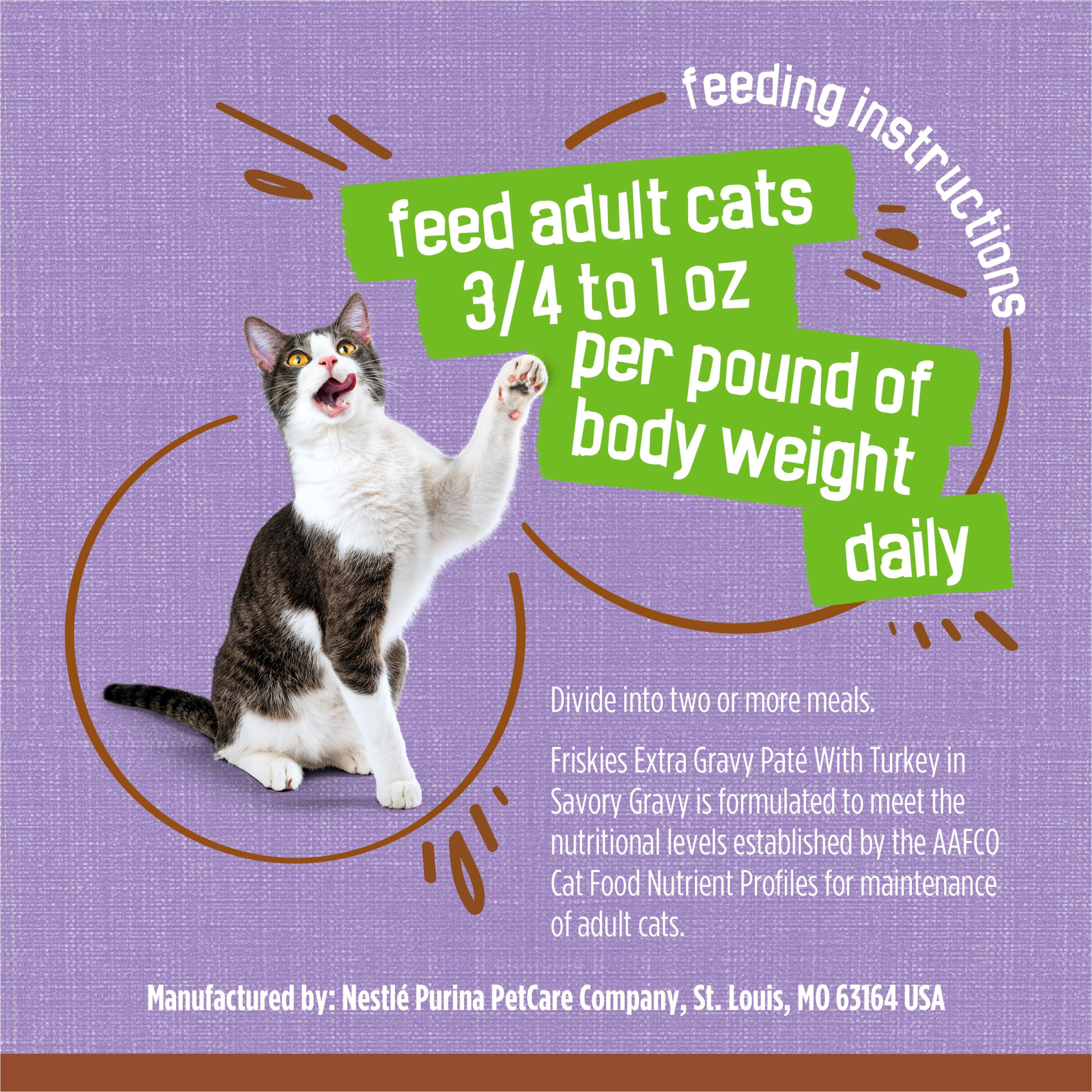 Cat enjoying Friskies meal illustrating satisfaction and increased interest