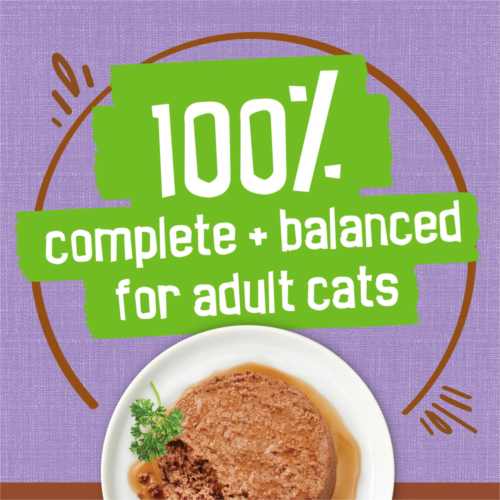 Friskies nutrition label photo showing balanced vitamins for adult cats