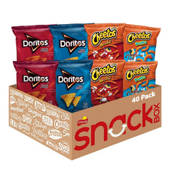 Frito‑Lay multipack box front showing mixed Doritos and Cheetos for easy storage
