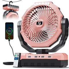 FRIZCOL front view pink fan showing controls and stable base for versatile cooling
