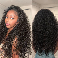 Frodio front view showing natural black curls and instant volume benefit