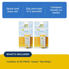 FROG @ease strip held next to bottle color chart for accuracy