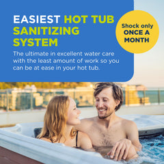 FROG @ease floating unit in hot tub demonstrating easy operation