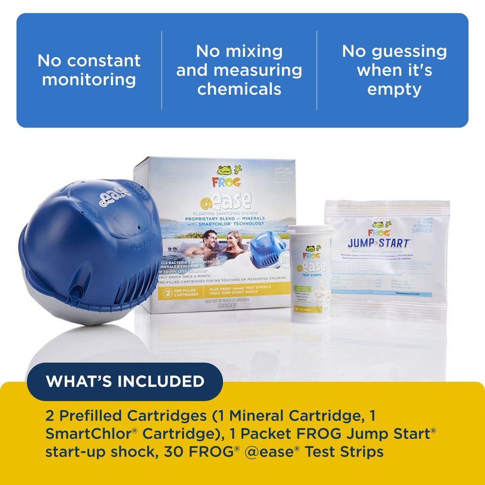 FROG floater in hot tub demonstrating steady sanitizer release benefit